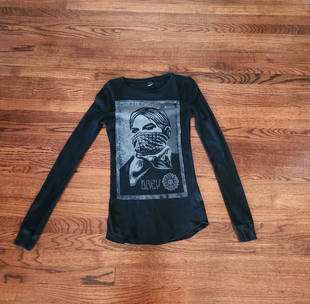 Obey Black Thermal Long Sleeve Shirt